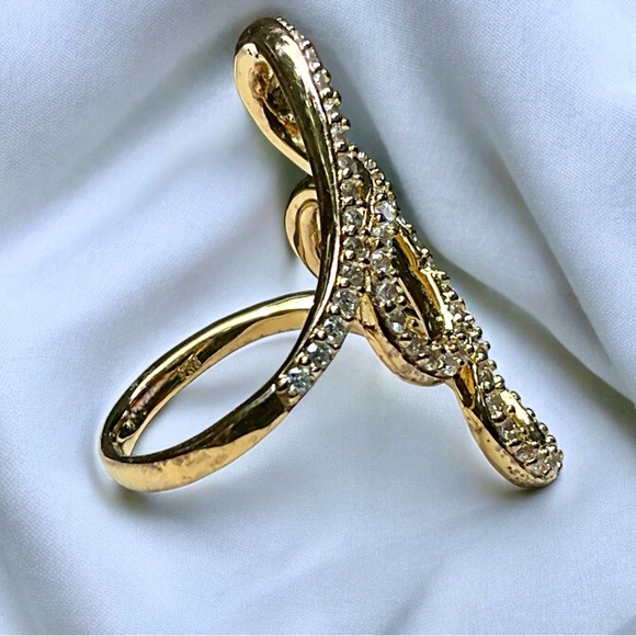 🌺Gold 925 CZ Swirl Ring - Picture 9 of 10